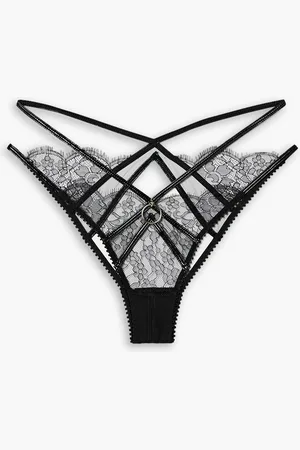 Agent Provocateur Foxie verziertes Höschen aus Leavers-Spitze mit Cut-outs und Besatz aus elastischem PVC - - 5