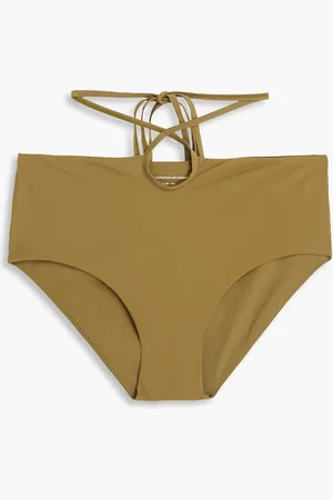 CHRISTOPHER ESBER Hoch sitzendes Bikini-Höschen mit Raffungen - Grün - UK 8