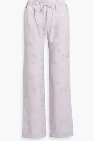 Alexander Wang Hose mit geradem Bein aus glänzendem Jacquard - Lila - S
