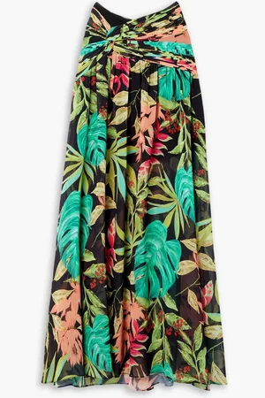 PATBO Maxirock aus Chiffon mit Blumenprint und Falten - - US 0
