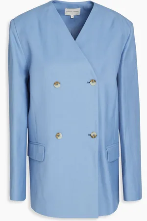 Loulou Studio Doppelreihiger Blazer aus Twill - Blau - XS