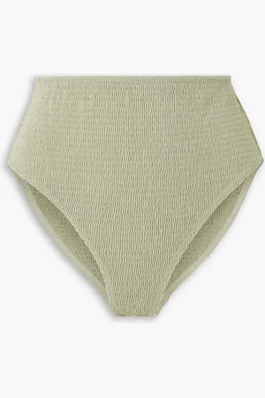 Totême Hoch sitzendes Bikini-Höschen mit Raffung - Grün - XL