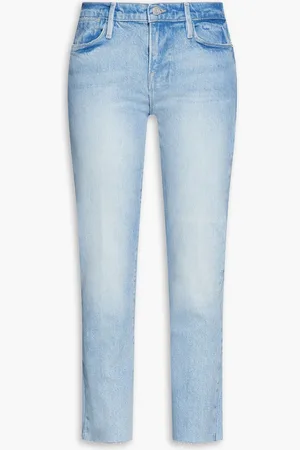 Frame Le High Straight hoch sitzende Cropped Jeans mit geradem Bein - Blau - 31