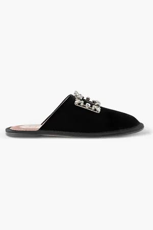 Roger Vivier Hotel Vivier Slippers aus Samt mit Kristallen - - EU 34.5