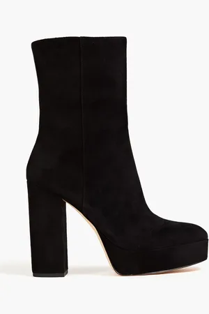 Stuart Weitzman Ankle Boots aus Veloursleder mit Plateau - - EU 41