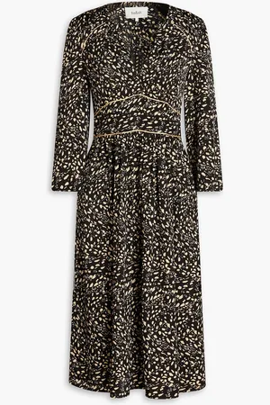 Bash Esmee Midikleid aus gehämmertem Satin mit Print - - 0