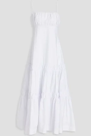 Nicholas Gerafftes Maxikleid aus Baumwollpopeline - - US 2