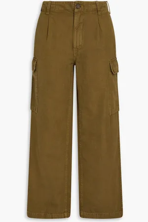 NILI LOTAN Hose mit geradem Bein aus Twill aus einer Baumwoll-Leinenmischung - Grün - US 4
