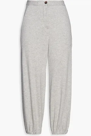 Brunello Cucinelli Track Pants aus French Terry aus einer melierten Kaschmir-Baumwollmischung - Grau - 3XL