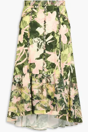 3.1 Phillip Lim Ruffled printed crepe midi skirt - Grün - US 2