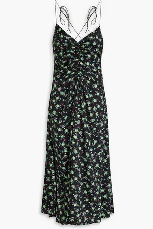 Sandro Midikleid aus Twill mit floralem Print und Raffungen - - FR 42