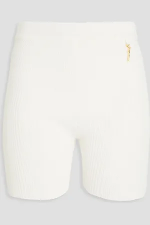 Jacquemus Verzierte Shorts aus Rippstrick - Weiß - FR 46
