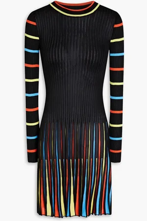 Msgm Gestreiftes Minikleid aus Rippstrick - - XS