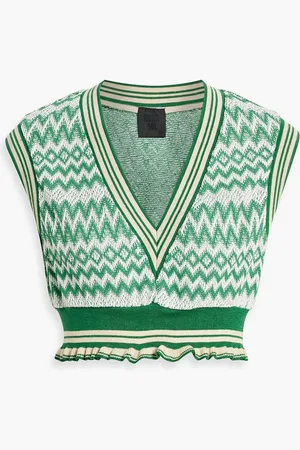 Anna Sui Cropped Weste aus Jacquard-Strick aus einer Baumwollmischung - - M