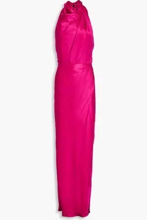 Nicholas Neckholder-Maxikleid aus Satin mit Drapierung - Lila - US 2