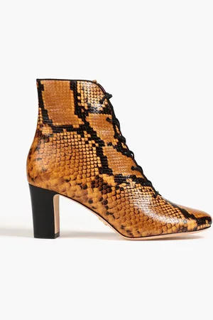 Tory Burch Vienna 70 Ankle Boots aus Leder mit Schlangeneffekt - - US 5.5