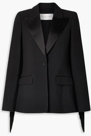 Michael Kors Blazer aus Crêpe mit Satinbesatz und Fransen - - US 0