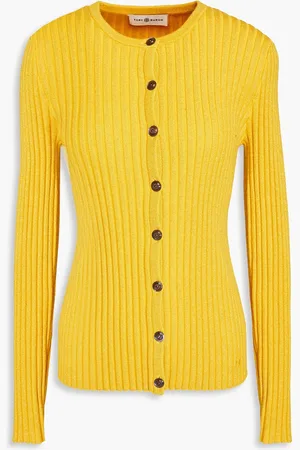 Tory Burch Cardigan aus einer gerippten Merinowollmischung in Metallic-Optik - - XS