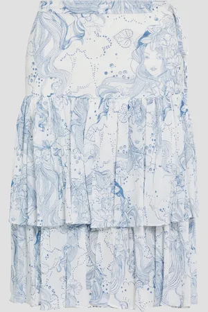 See by Chloé Bedruckter Rock aus Georgette aus einer Baumwollmischung mit Rüschen - - FR 34