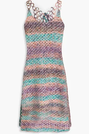 Chloé Gestreiftes Minikleid aus Wolle in Lochstrick - - M