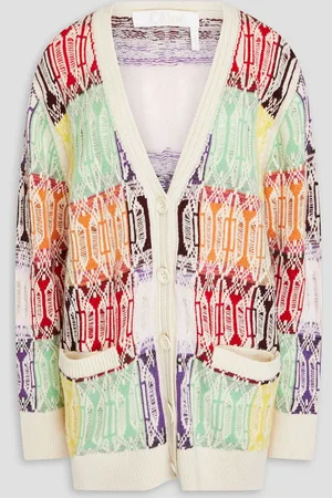 Chloé Cardigan aus Jacquard-Strick aus einer Kaschmir-Wollmischung - - XS