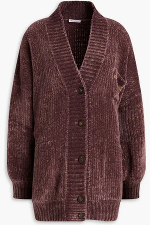 Brunello Cucinelli Cardigan aus einer Kaschmirmischung mit Zierperlen - Lila - S
