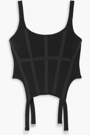 DION LEE Combat Tanktop aus gerippter Stretch-Baumwolle mit Canvas-Besätzen - - UK 4