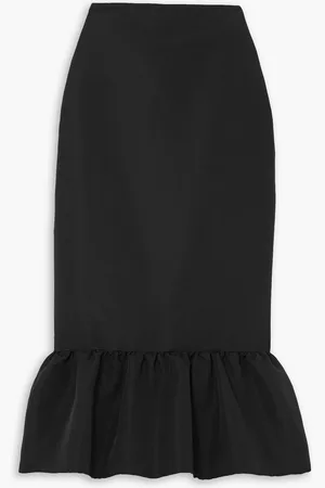 BRANDON MAXWELL Midirock aus Seiden-Twill mit Volant - - US 6