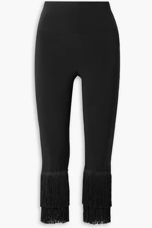 Norma Kamali Cropped Leggings aus Stretch-Jersey mit Fransen - - XXS