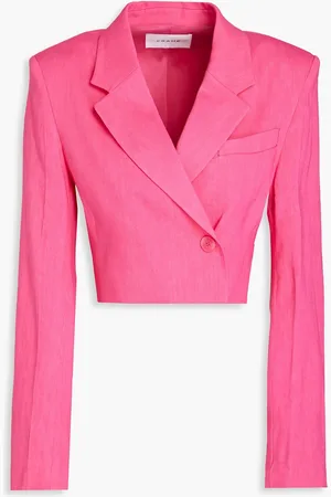 Frame Cropped Blazer aus einer Leinenmischung - - L