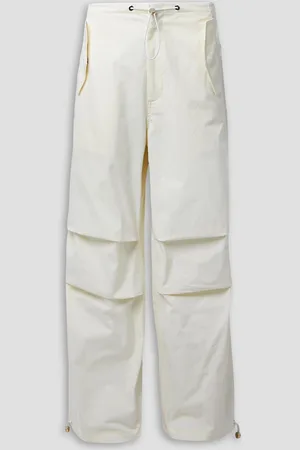 DION LEE Toggle Parachute Cargohose mit geradem Bein aus Gabardine aus einer Baumwollmischung - Weiß - UK 10
