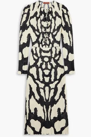 Altuzarra Corra Midikleid aus plissiertem Crêpe mit Print und Knoten - - FR 38