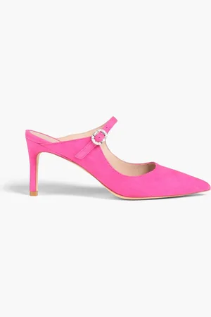 Stuart Weitzman Dazzle 75 Mules aus Veloursleder mit Verzierung - Pink - EU 36.5