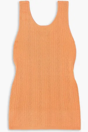 REMAIN Birger Christensen Liza Oberteil aus Pointelle-Strick - Orange - DE 42