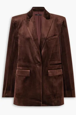 ALEX PERRY Barlow Blazer aus Stretch-Samt - Braun - UK 8