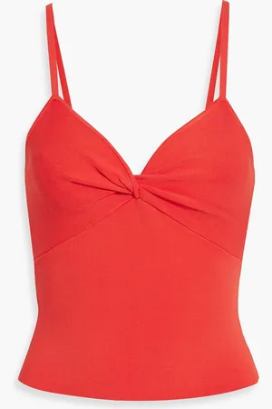ALICE+OLIVIA Alice Olivia - Rhona Top aus Stretch-Strick mit Twist-Detail - Rot - L