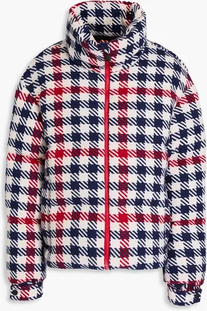 Perfect Moment Gesteppte Skijacke aus Twill mit Karomuster und Daunenfüllung - Blau - L