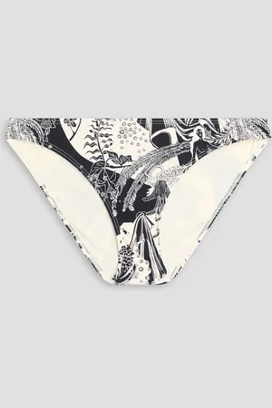 Tory Burch Tief sitzendes Bikini-Höschen mit floralem Print - Weiß - XS