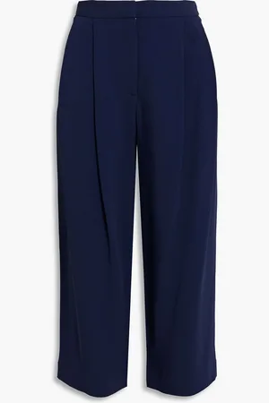ADAM LIPPES Culottes aus Crêpe mit Falten - Blau - US 0