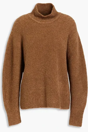 THEORY Cozy Rollkragenpullover aus Bouclé-Strick aus einer Wollmischung - Braun - M