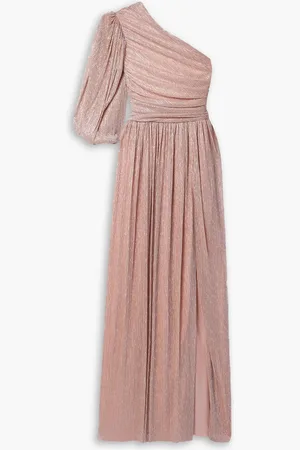 Costarellos Plissiertes Kleid aus Lamé mit asymmetrischer Schulterpartie - Pink - DE 44