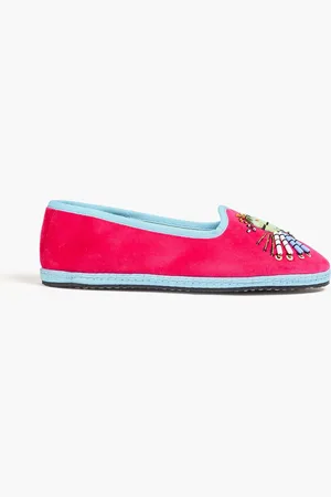 Puccini Slippers aus Samt mit Verzierung - Pink - EU 35