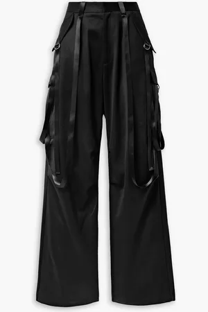 R13 Cargohose mit weitem Bein aus Wollsatin mit Falten - - 26