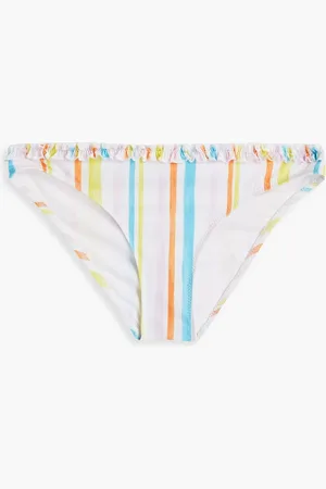 Solid The Daphne tief sitzendes Bikini-Höschen mit Rüschen und Streifen - - L
