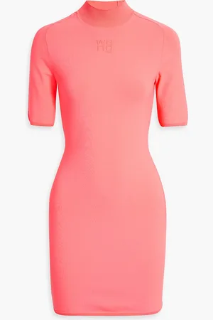 Alexander Wang Minikleid aus Stretch-Strick mit Stehkragen und Applikationen - Orange - S