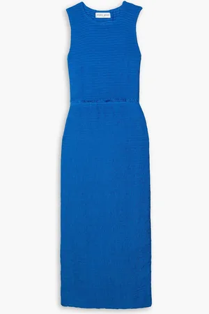 APIECE APART Suenos gerafftes Midikleid aus Crêpe - Blau - S