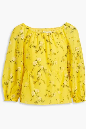 ALICE+OLIVIA Alice Olivia - Alta Oberteil aus Voile aus einer Baumwoll-Seidenmischung mit floralem Print - - S
