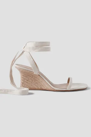 Reformation Alessa Espadrille-Wedges aus Leinen - Weiß - US 5.5
