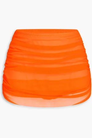 Norma Kamali Bill hoch sitzendes Bikini-Höschen mit Raffungen - Orange - L