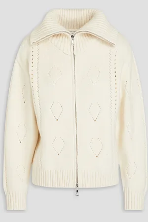 OFFICINE GENERALE Vionie Cardigan aus Pointelle-Strick mit Reißverschluss - Weiß - XL